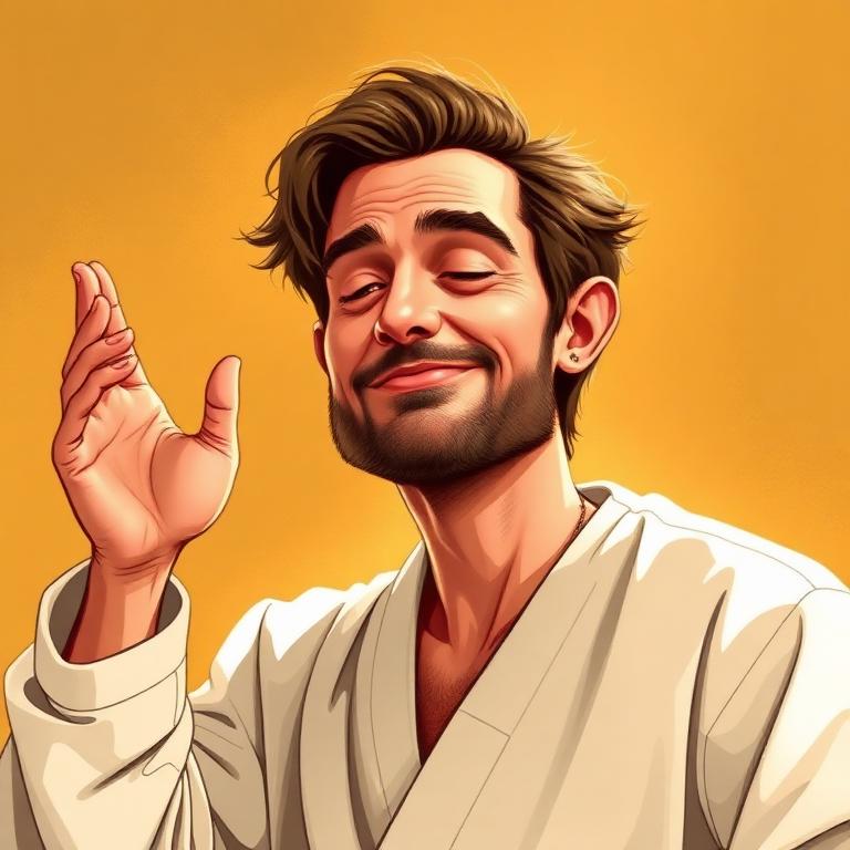 Illustrated caricature portrait of Vincenzo Daranova, a fictional steward